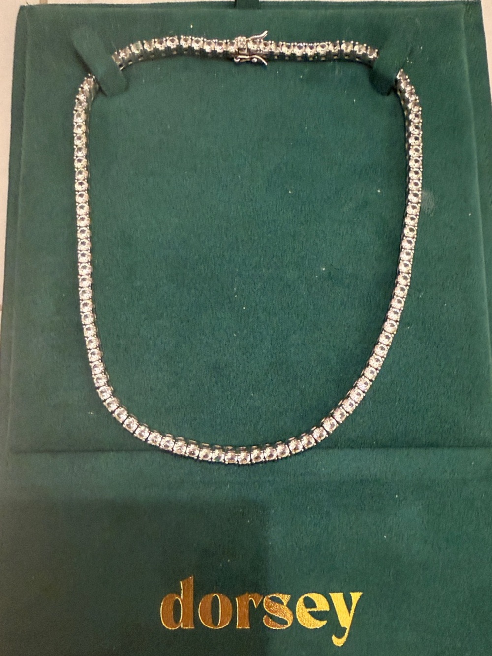 Dorsey Kate Round Cut Lab-Grown White Sapphire Silver Rivière Necklace